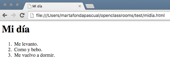 Una lista ordenada