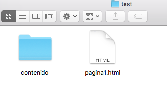 El archivo página2.html se encuentra en la carpeta contenido