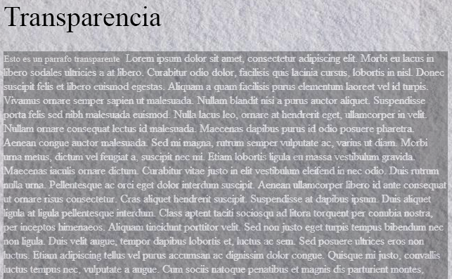 Un párrafo transparente