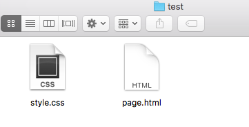 Archivos HTML y CSS en el explorador de archivos