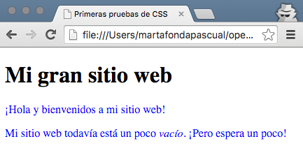 El texto está escrito en azul