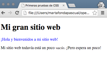 El primer párrafo está escrito en azul
