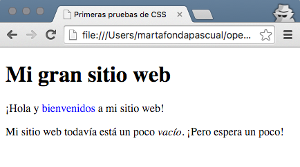 La palabra bienvenido está escrita en azul