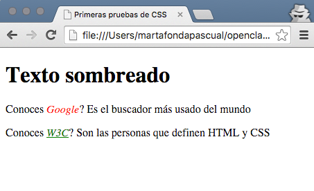 Cambia la apariencia cuando se pasa por encima el ratón
