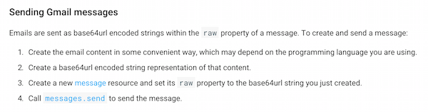Gmail API message options