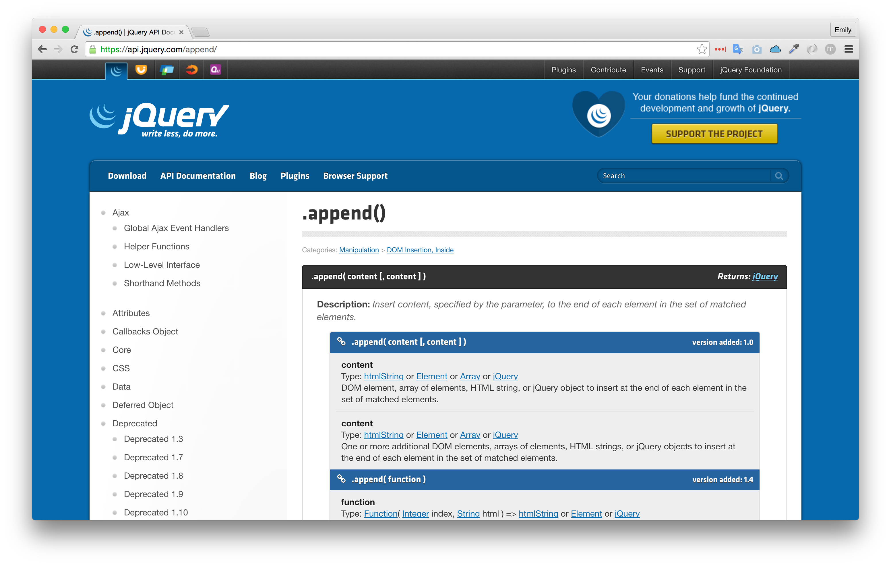 Robust jQuery documentation