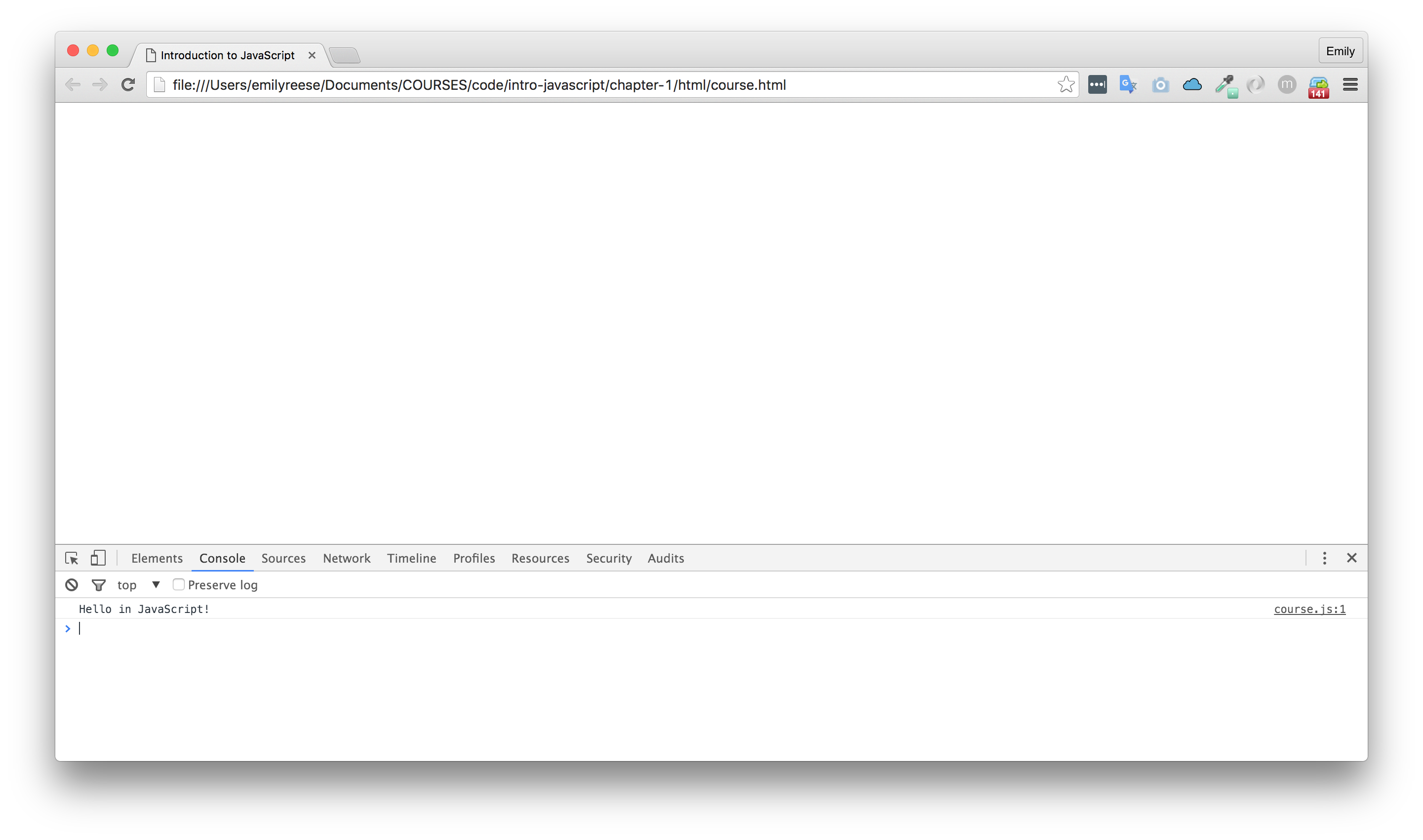 HTML opened in browser
