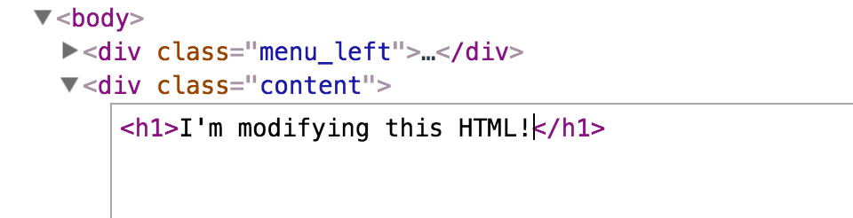 Modify an element's HTML