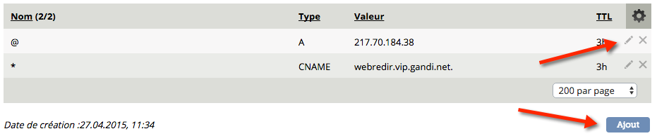 Ajout et modification de zones sur Gandi