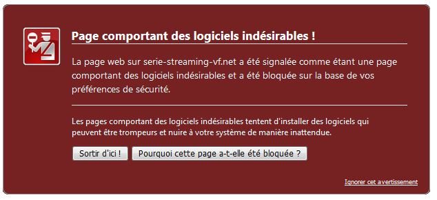 Message d'alerte