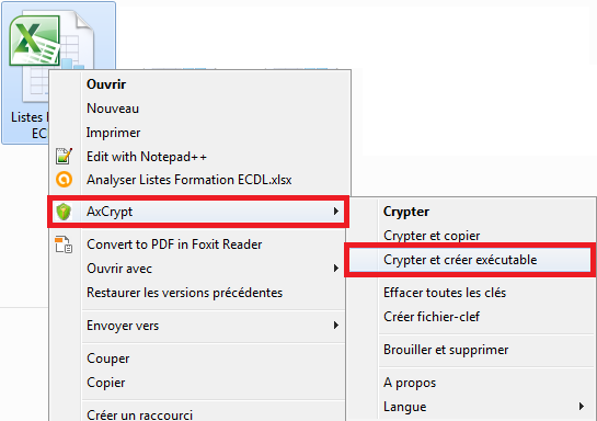 Créer un exécutable AxCrypt