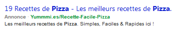Annonces qui s'affichent en bas de l'écran