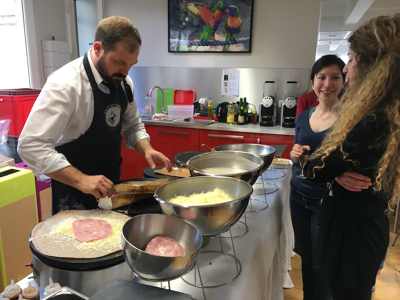 A crepe party with a chef coming for us at the office!