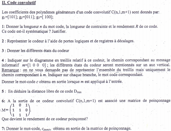 Code Cyclique Et Code Convolutif Matiere Theorie De L Information Et Codage Par Juliels86 Page 1 Openclassrooms
