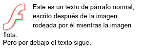 El texto debajo de la imagen ignota la propiedad de flotación