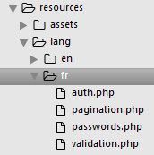 Mise en place du français