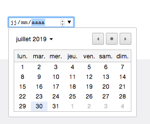 Un champ de type date