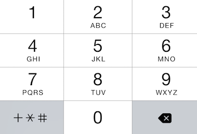 Clavier de saisie de numéro de téléphone sur un iPhone