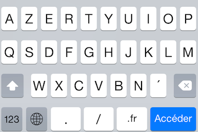 Clavier de saisie d'URL sur iPhone