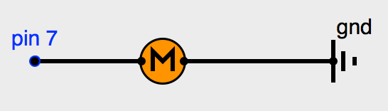 Connection moteur CC sur pin 7