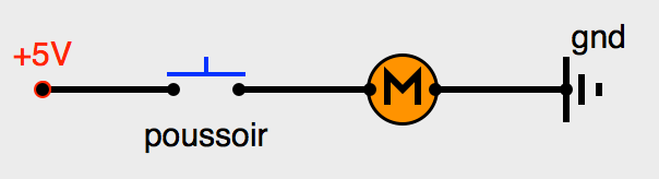 Commande d'un moteur avec un bouton poussoir