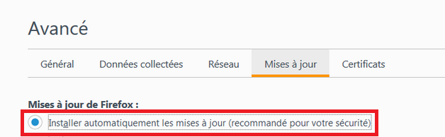 Installer automatiquement les mises à jour