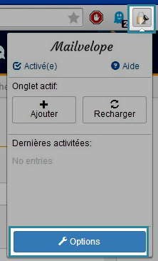 Options de Mailvelope dans Chrome