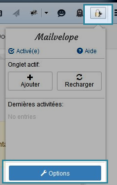 Options de Mailvelope dans Firefox