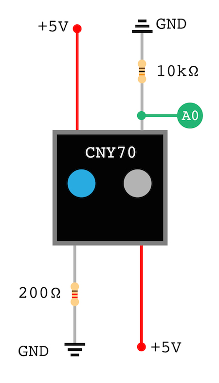 Connexion du CNY70 à l'Arduino