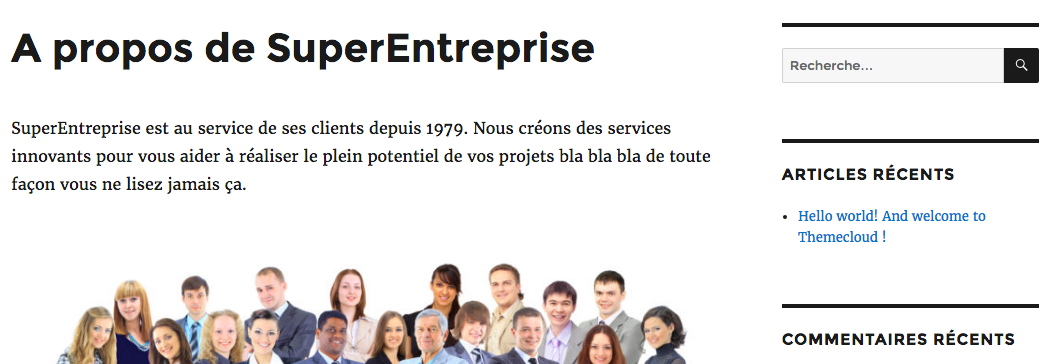 La page que nous venons de créer