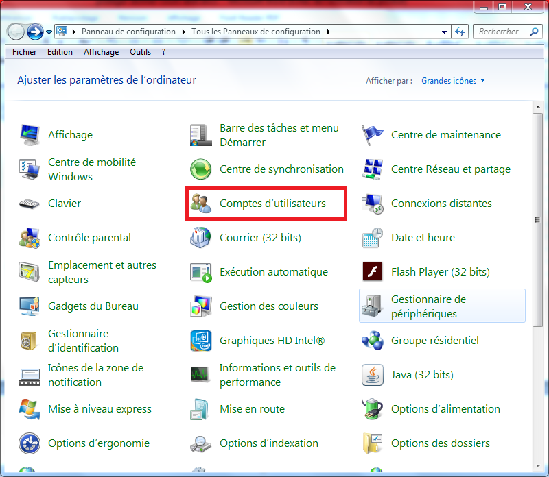 Comptes utilisateurs