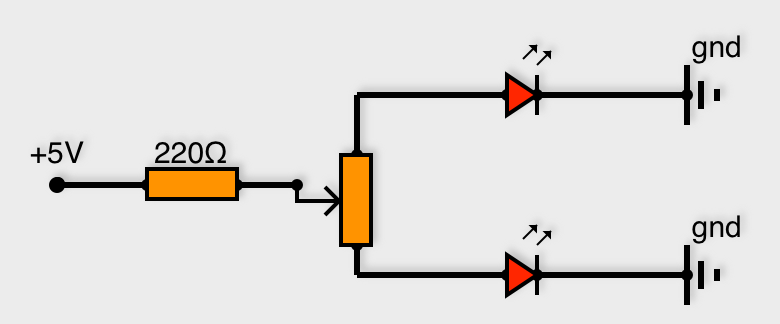 Montage pour faire varier deux diodes en opposition