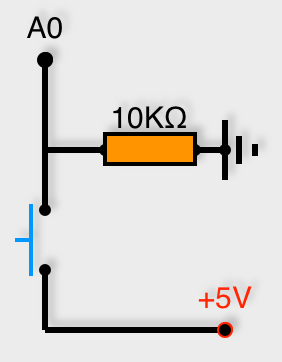 Connexion d'un bouton poussoir avec résistance pull-down sur pin analogique