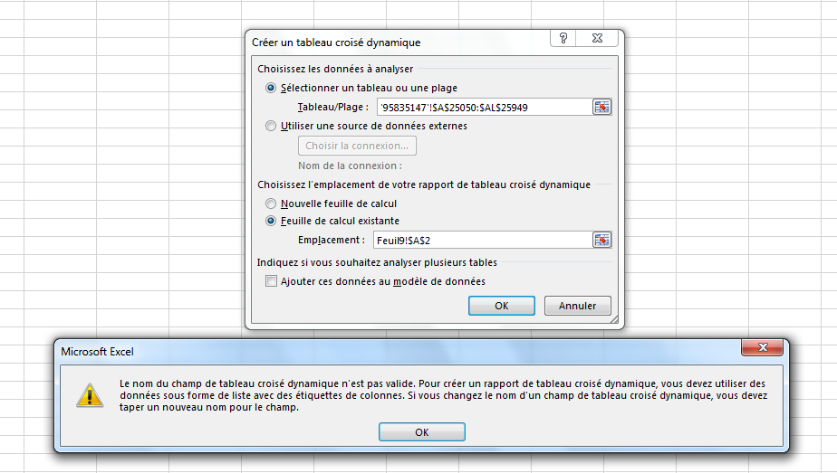 Résolu VBA Création d'un tableau croisé dynamique par Zohnya - OpenClassrooms