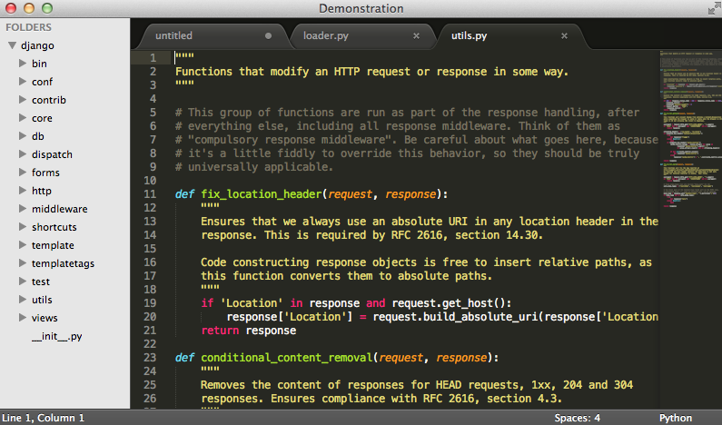 Proyecto en lenguaje Python en SublimeText