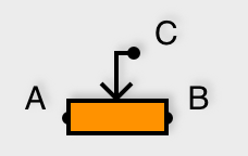 Symbole du potentiomètre linéaire