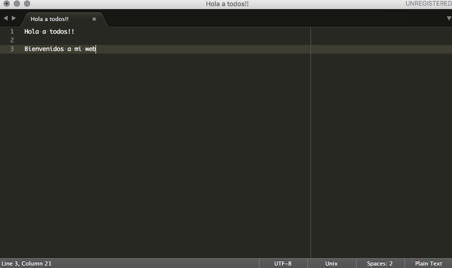Creando Fichero en Sublime Text