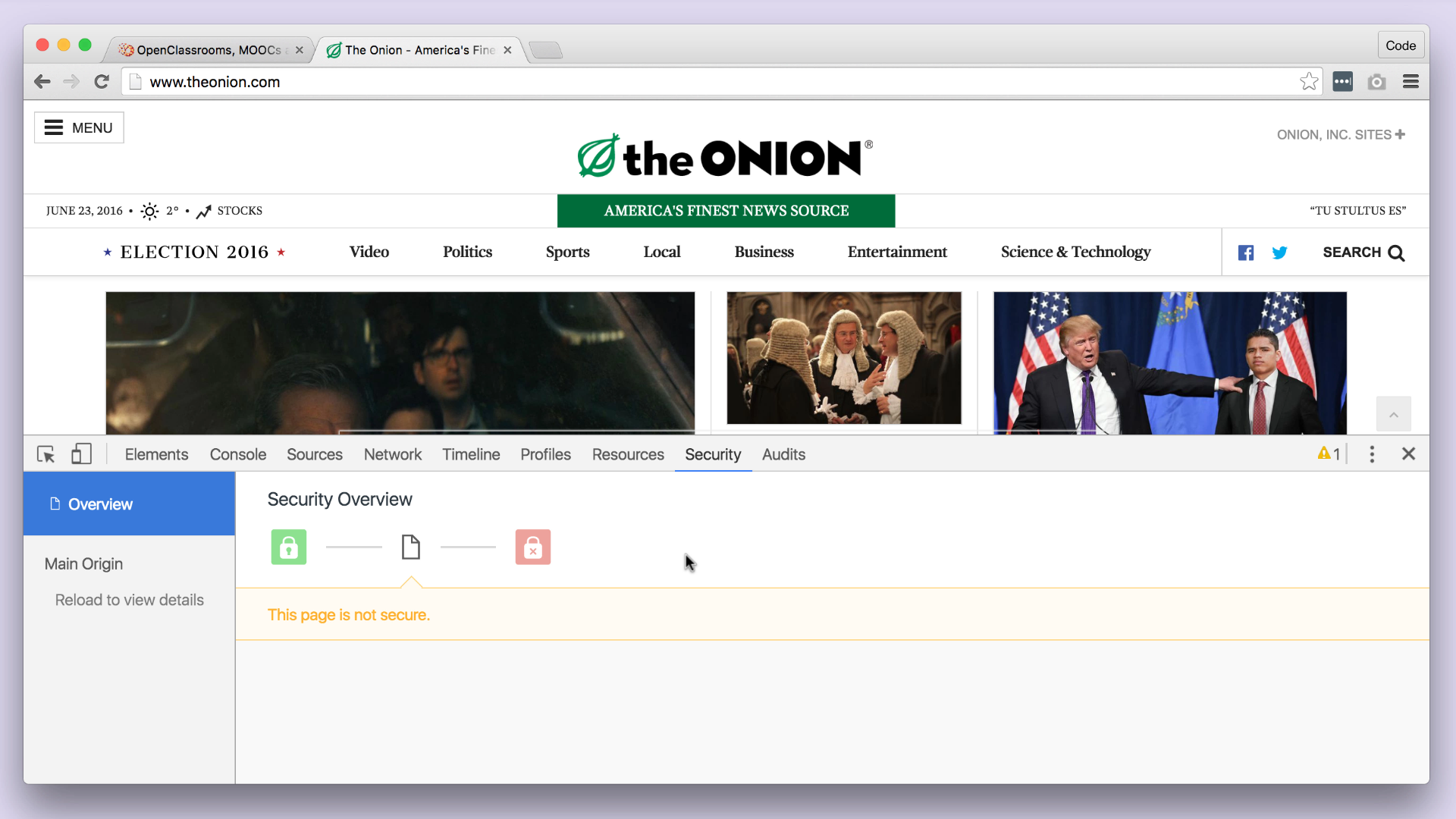 The Onion isn't secure but may not need to be