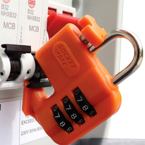 Socket and See MCB Lock being used on a MCB Circuit Breaker
