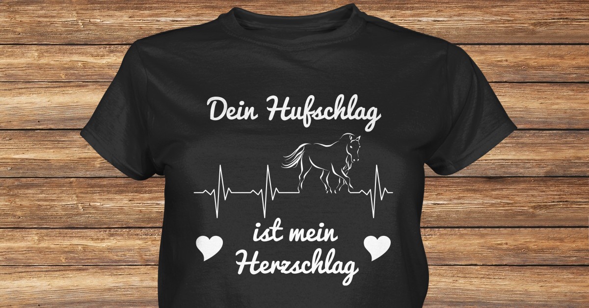 Shirtracer T-Shirt Für Mädchen – Pferde-Motiv Mit Spruch 'Dein Hufschlag Ist Mein Herzschlag' – Kurzarm-Shirt Aus Baumwolle