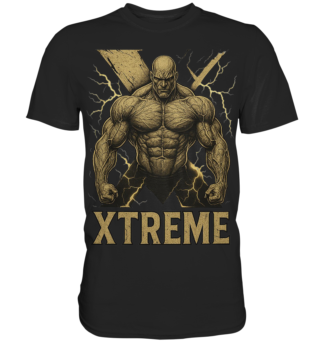 Muskel T-Shirt Unisex – XTREME Muscle Power – Schwarz – XS