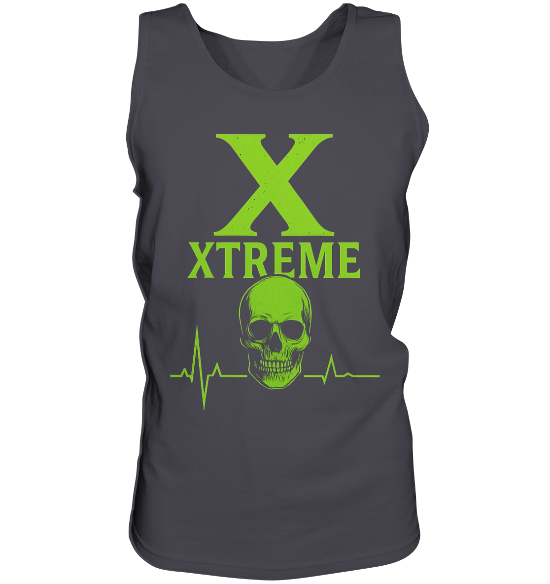 Neon Heartbeat Totenkopf Tanktop Unisex – Xtreme - Heartbeat Neon Skull – Anthrazit – S