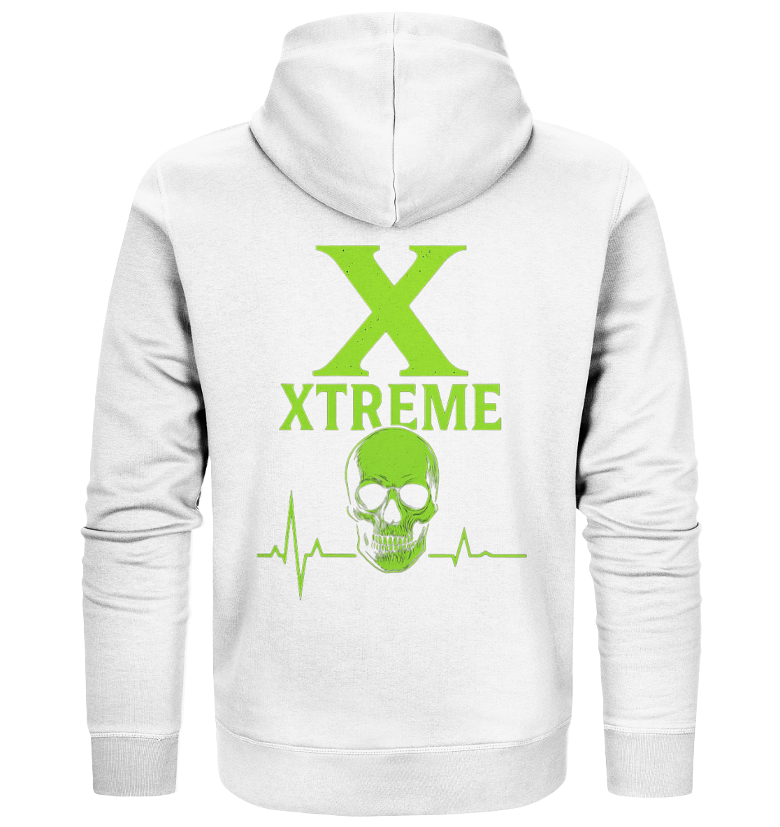 Neon Heartbeat Totenkopf T-Shirt Unisex – Xtreme - Heartbeat Neon Skull – Weiß – S