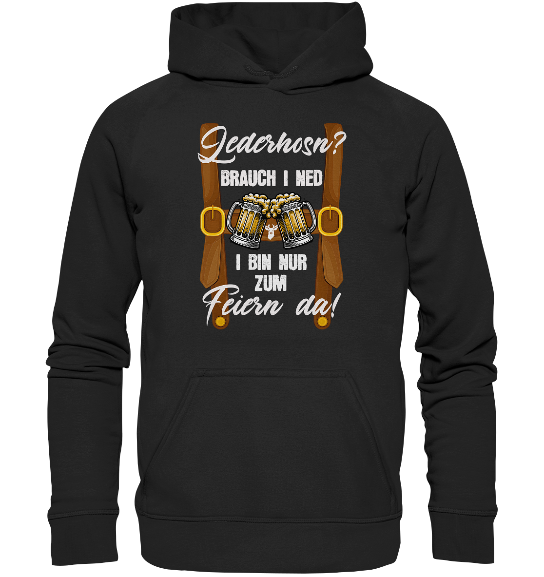 Trachten Hoodie Lederhose Herren Passend für Volksfest