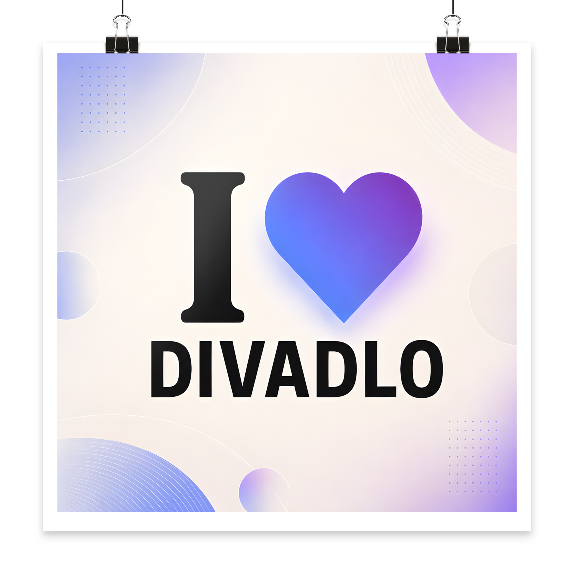 Plakát I ❤️ DIVADLO 20 × 20 cm