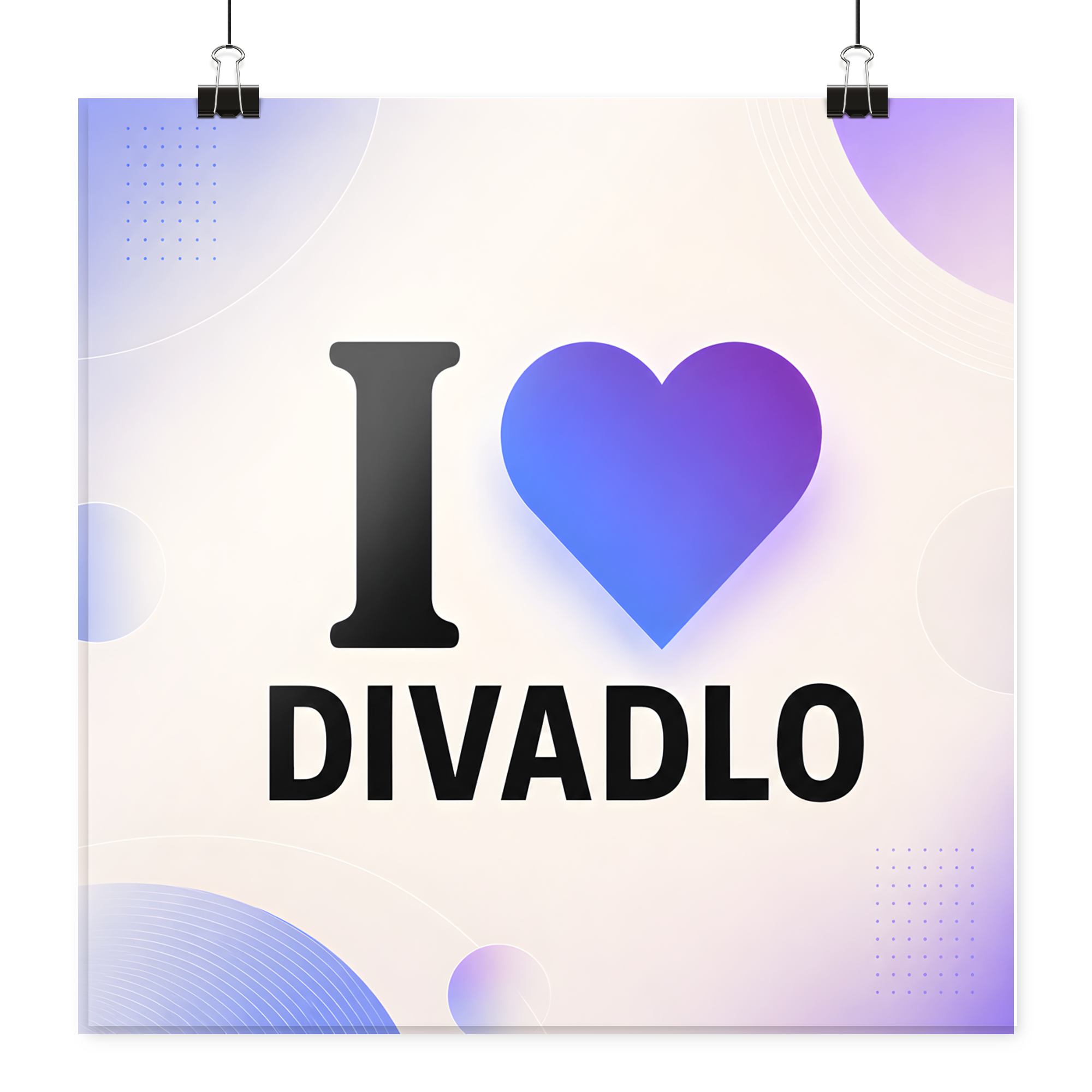 Plakát I ❤️ DIVADLO 30 × 30 cm