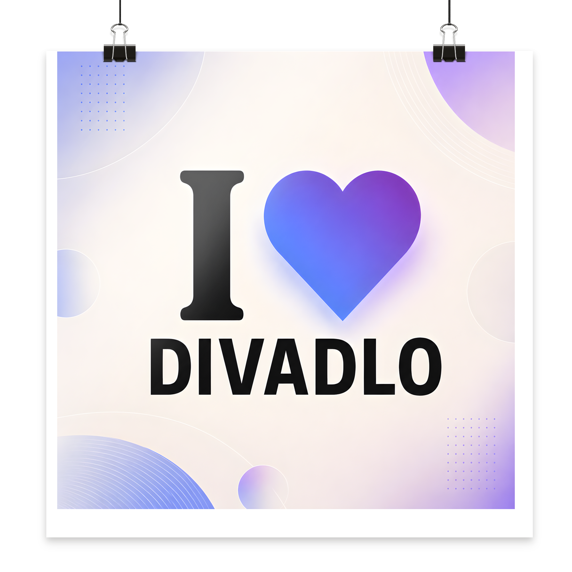 Plakát I ❤️ DIVADLO 40 × 40 cm