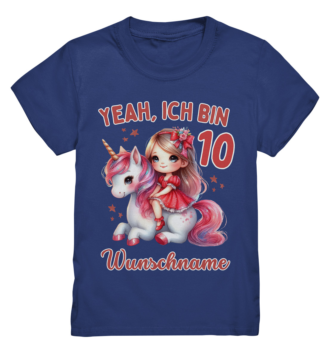 10 Jahre Einhorn T-Shirt personalisiert, 10 Geburtstag Mädchen Geschenk mit Name - Bild 3 von 4
