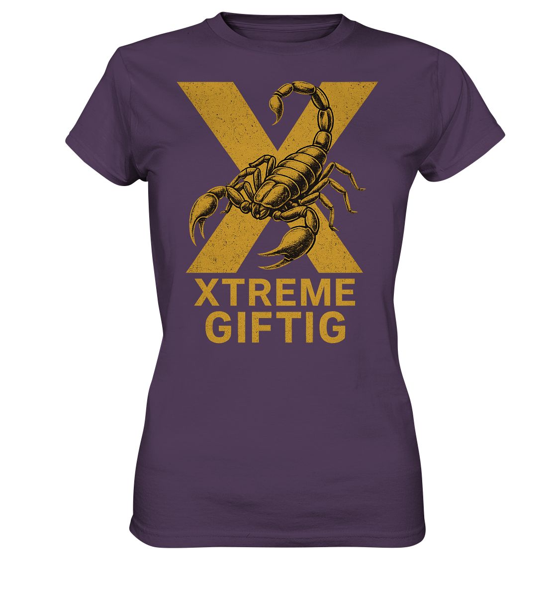Giftig Damen T-Shirt – XTREME GIFTIG GOLD – Violett – XS