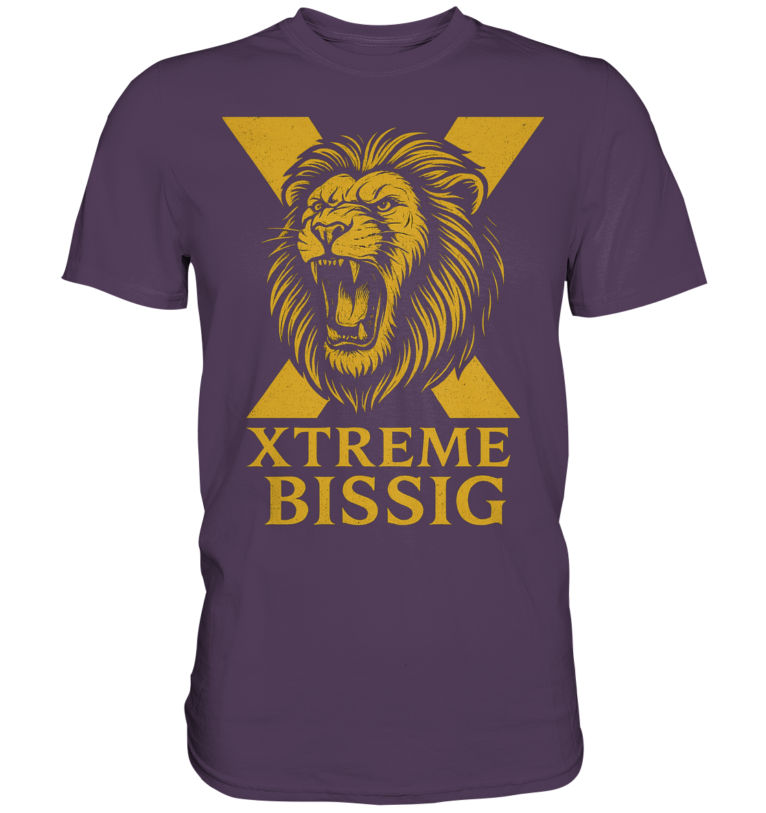 Bissig T-Shirt Unisex – XTREME BISSIG GOLD – Violett – XS